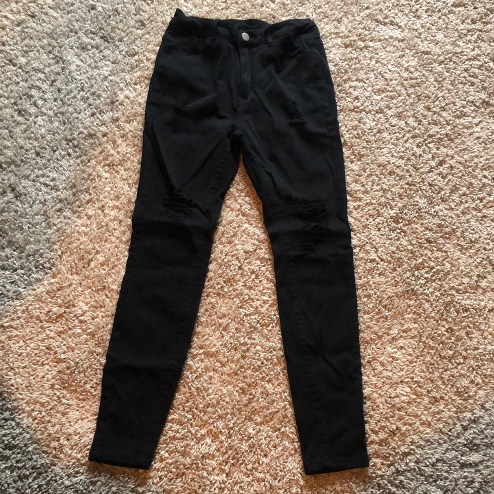 SHEIN Black High Rise Skinny Jeans